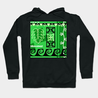 Green Hawaiian Patterns Hoodie